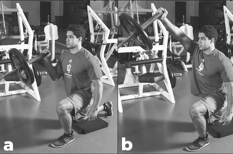 Half-Kneeling Landmine One-Arm Press