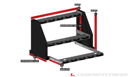 Legend Fitness Short Sliding Shelf Pro Dumbbell Rack